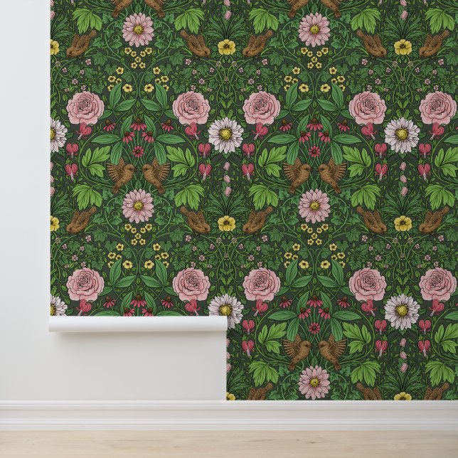 Wilder Garten in Grün Tapete (Anwendung)