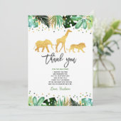 Wilder Geburtstag danken Ihnen, Dschungel-Tiere zu Dankeskarte (Stehend Vorderseite)