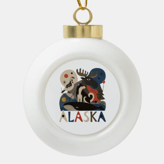 Wilder Geist Alaskas Keramik Kugel-Ornament (Vorderseite)