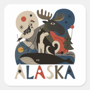 Wilder Geist Alaskas Quadratischer Aufkleber