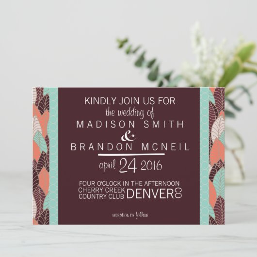 Wilder Geist Einladung zur Hochzeit (Stehend Vorderseite)