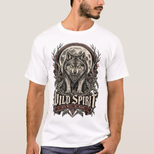 Wilder Geist Wolf Gothic Vintage Mond Kunst T-Shirt