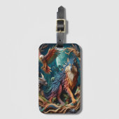 Wilder Geist: Wolf und Vögel Gepäckanhänger (Vorderseite Vertikal)