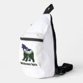 Wilder Geistbär Silhouette | Rustikaler Wald Crossbody Bag (Rechte Ecke)