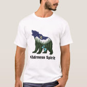 Wilder Geistbär Silhouette | Rustikaler Wald T-Shirt (Vorderseite)