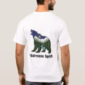 Wilder Geistbär Silhouette | Rustikaler Wald T-Shirt (Rückseite)