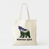 Wilder Geistbär Silhouette | Rustikaler Wald Tragetasche (Rückseite)