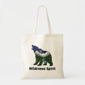 Wilder Geistbär Silhouette | Rustikaler Wald Tragetasche (Vorne)