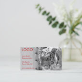 Wilder gestreifter Tiger Schwarzweiss Visitenkarte (Stehend Vorderseite)