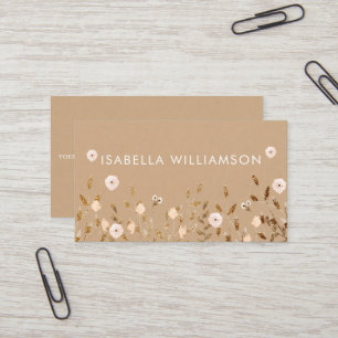 Wilder GoldGlitzer elegantes Mit Blumenkraftpapier Visitenkarte