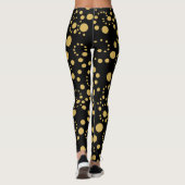 Wilder Goldpolka-Punkt auf schwarzen Leggings (Rückseite)