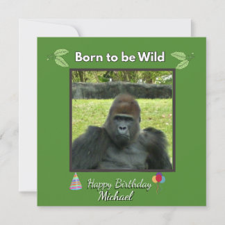 Wilder Gorilla-Geburtstags-Dschungel-Thema Einladung