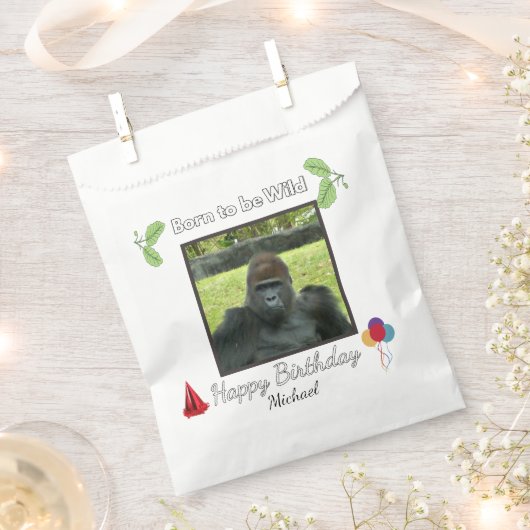Wilder Gorilla-Geburtstagsfeier-Thema Geschenktütchen (Ausgeschnitten)