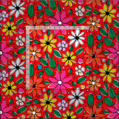 wilder Götzenrot Stoff (Kachel)