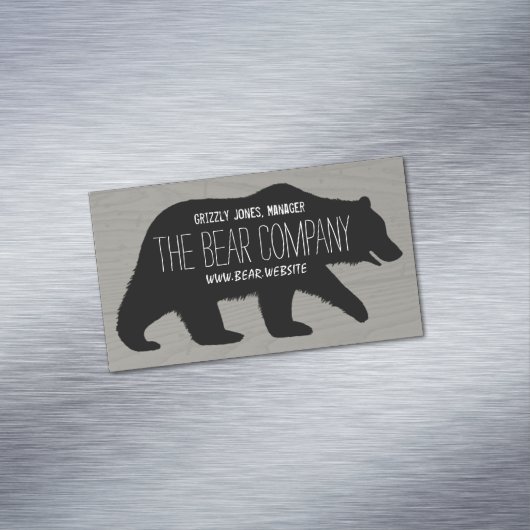 Wilder Grizzly Bär Silhouette Wildlife Campingplat Magnetische Visitenkarte (Beispiel)