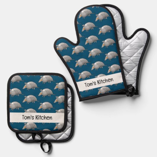wilder Gürtel (Name) Ofenhandschuh & Topflappen-Set (Vorderseite/Rückseite)