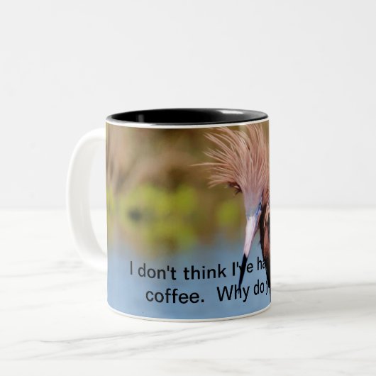 Wilder Haarvogel Zweifarbige Tasse (Vorderseite Links)