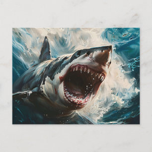 Wilder Hai Postkarte