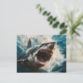 Wilder Hai Postkarte (Stehend Vorderseite)