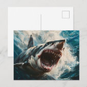 Wilder Hai Postkarte (Vorne/Hinten)