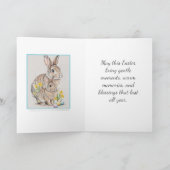 Wilder Hase mit Osterglocken Ostferien  Karte (Innenseite)