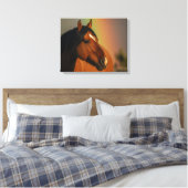 Wilder Hengst, Goldenes Licht und Regenbogen Leinwanddruck (Insitu (Schlafzimmer))
