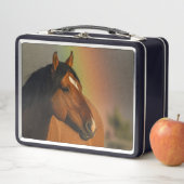 Wilder Hengst, Goldenes Licht und Regenbogen Metall Brotdose (Beispiel)