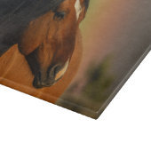 Wilder Hengst, Goldenes Licht und Regenbogen Schneidebrett (Ecke)