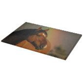 Wilder Hengst, Goldenes Licht und Regenbogen Schneidebrett (Ecke)