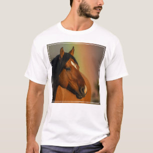 Wilder Hengst, Goldenes Licht und Regenbogen T-Shirt