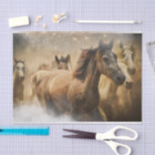 Wilder Herd Pferde Dekoupage Tissue Seidenpapier (Handwerk)