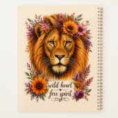 Wilder Herz Freier Geist Boho Floral Löwe Kunst Planer (Rückseite)
