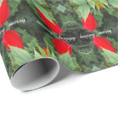 Wilder Hibiskus, hell rot Geschenkpapier (Rolleneckpunkt)