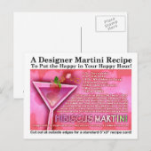 Wilder Hibiskus Martini Rezept Postkarte (Vorne/Hinten)