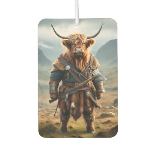 Wilder Hochlandkrieger: Der mutige Cow-Viking Autolufterfrischer