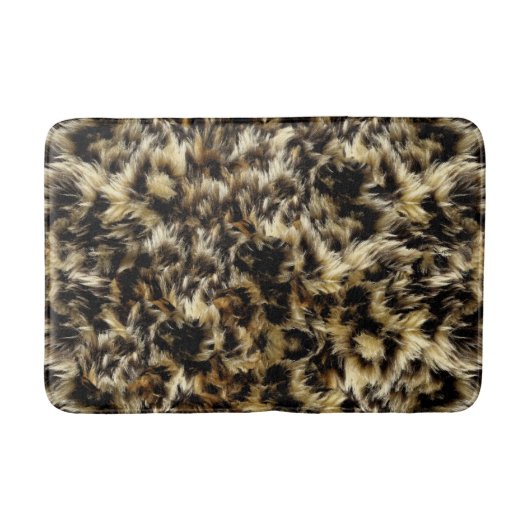 Wilder Imitat-Pelz-Leopard-Art-Camouflage-Druck Badematte (Vorderseite)