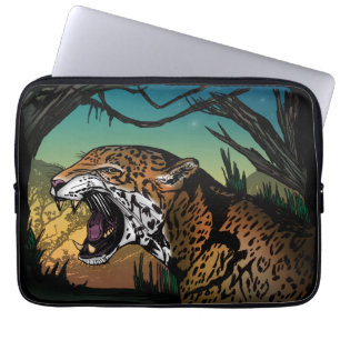 Wilder Jaguar-Dschungel mit Knurren Laptopschutzhülle