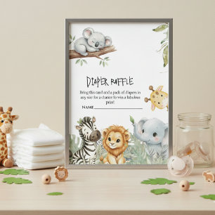 Wilder Jungen-Safari-Dschungeltiere Baby-Party  Begleitkarte