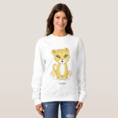Wilder Junger Leopard Tier Cartoon Sweatshirt (Vorne ganz)