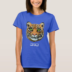Wilder Junger Tiger Gesicht & Kalligrafie T-Shirt
