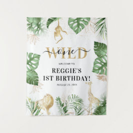 Wilder Jungle/Safari 1. Geburtstag Party Hintergru Wandteppich