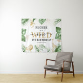 Wilder Jungle/Safari 1. Geburtstag Party Hintergru Wandteppich (Beispiel (Horizontal))