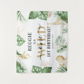 Wilder Jungle/Safari 1. Geburtstag Party Hintergru Wandteppich (Vorderseite)