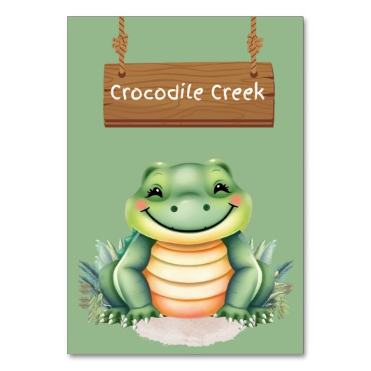 Wilder Jungle Safari Crocodile Creek Tafelzeichen Tischnummer (Rückseite)