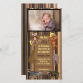 Wilder Jungle Streifen Geburt Ankündigung (Vorne/Hinten)