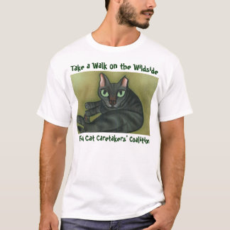 Wilder Katzen-T - Shirt - dunkelgrüne Beschriftung