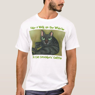 Wilder Katzen-T - Shirt - hellgrüne Beschriftung