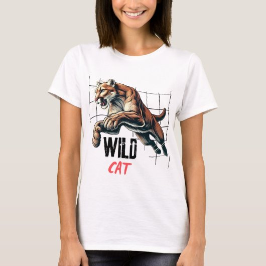Wilder Katzentiger T-Shirt (Vorderseite)
