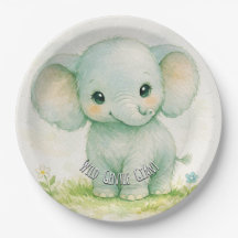 Wilder kleiner Elefant Neutralgrüne Babyparty