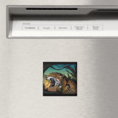 Wilder knurrender Jaguar-Dschungel-Kunst – Kräftig Magnet (In Situ (Geschirrspüler))